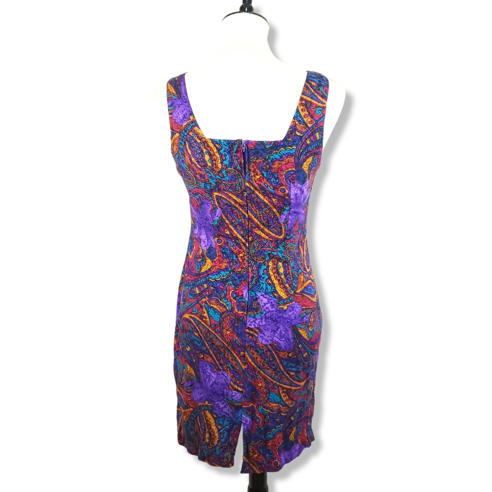 Vintage Multicolored Paisley Print Dress Size 9/10* - Picture 6 of 8